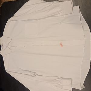 Van Heusen pinpoint oxford dress shirt white 17 34/35